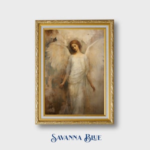 Angel Art Antique Fresco Vintage Print Spiritual Angel Art Timeless Angelic Portrait Home Decor Instant Digital Download Printable Wall Art