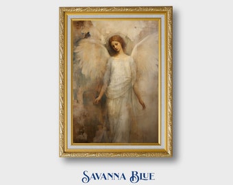 Angel Art Antique Fresco Vintage Print Spiritual Angel Art Timeless Angelic Portrait Home Decor Instant Digital Download Printable Wall Art