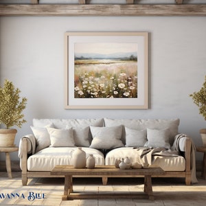 French Country Landscape Floral Wall Art Wildflower Painting Spring Meadow Print Warm Tones Printable Wall Art Digital Download image 7