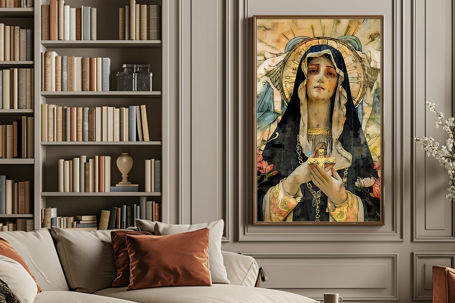 Our Lady of Sorrows Spiritual Digital Catholic Art Decor Blessed Virgin ...