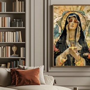 Our Lady of Sorrows Spiritual Digital Catholic Art Decor Blessed Virgin ...