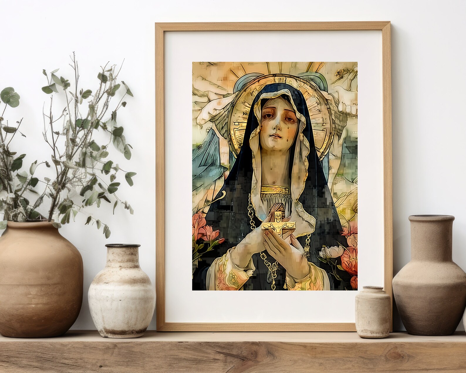 Our Lady of Sorrows Spiritual Digital Catholic Art Decor Blessed Virgin ...