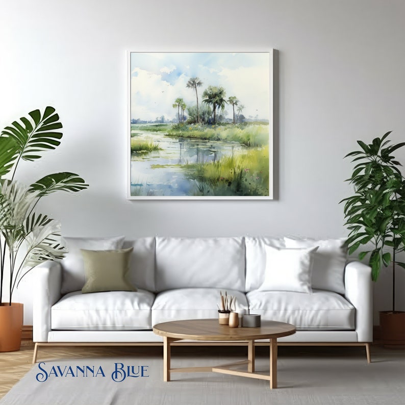 Florida Wall Art Florida Landscape Watercolor Nature Etsy