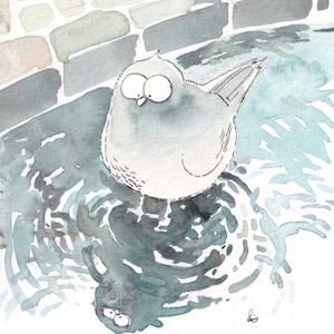 City Pigeons - Puddle | Fine Art Print