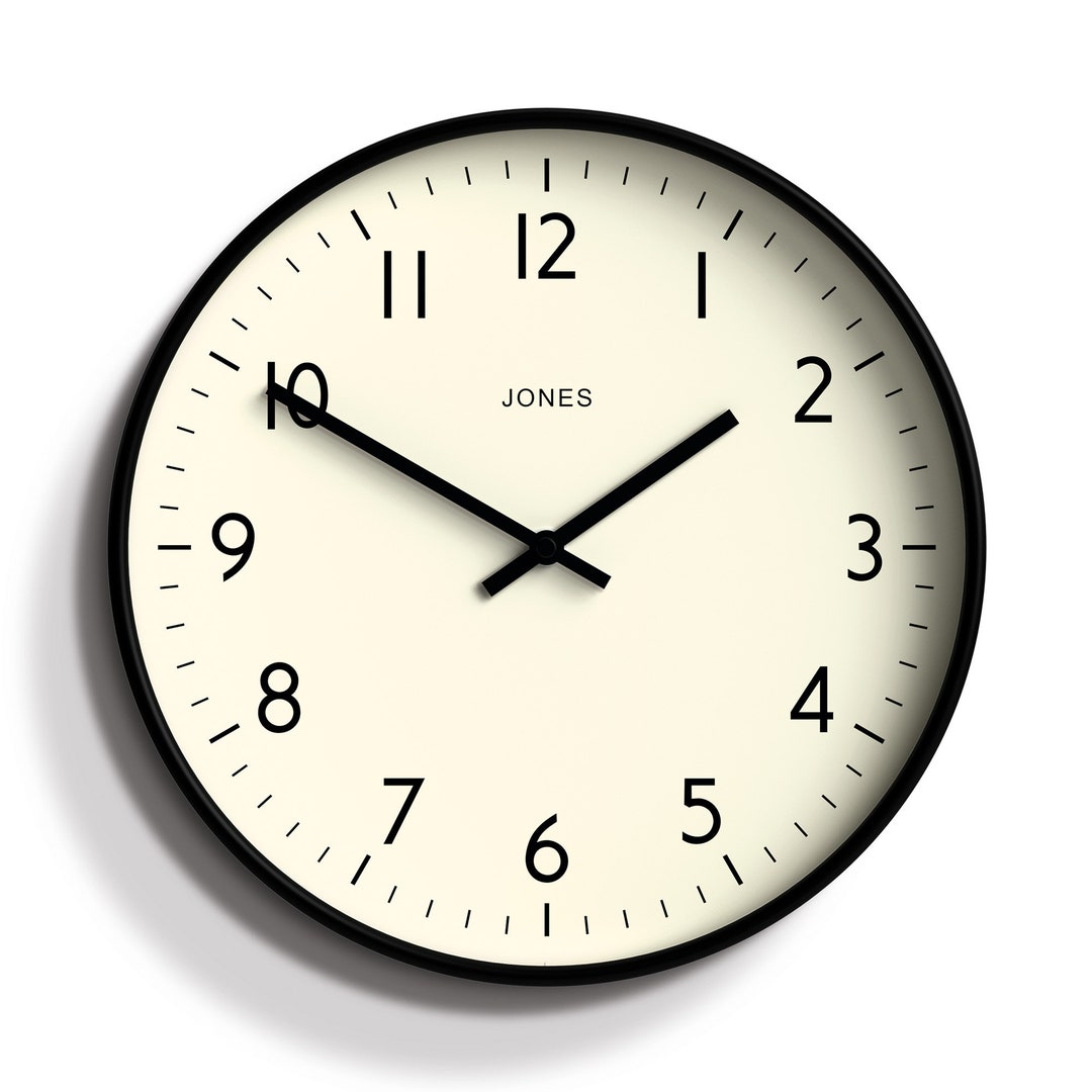 Jones Clocks® Studio Wall Clock Round Clock Modern Clock Kitchen Clock