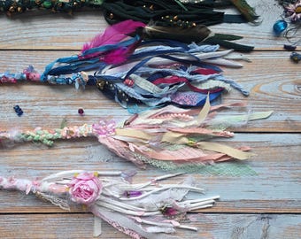 Pañuelo para el pelo con rastas pastel: accesorio bohemio para festivales. Pieza de pelo bohemia lista para enviar.