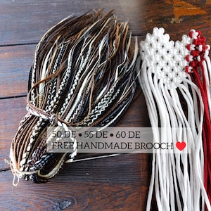 Beige Caramel Blonde Black Boho Viking Dreadlock Extensions — SE & DE Synthetic Hair Extensions, Handmade Festival Rave Braids