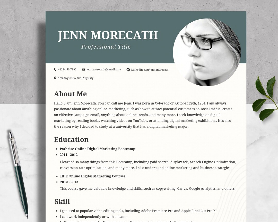 Nurse Resume Templates for Wod & Canva Nursing Resume Etsy