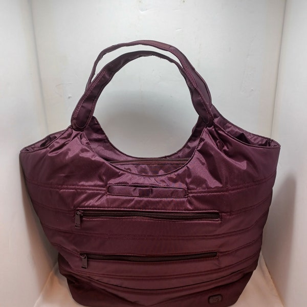 Lug Gondola XL Tote Bag Shimmer Wine Color New with Internal Tags