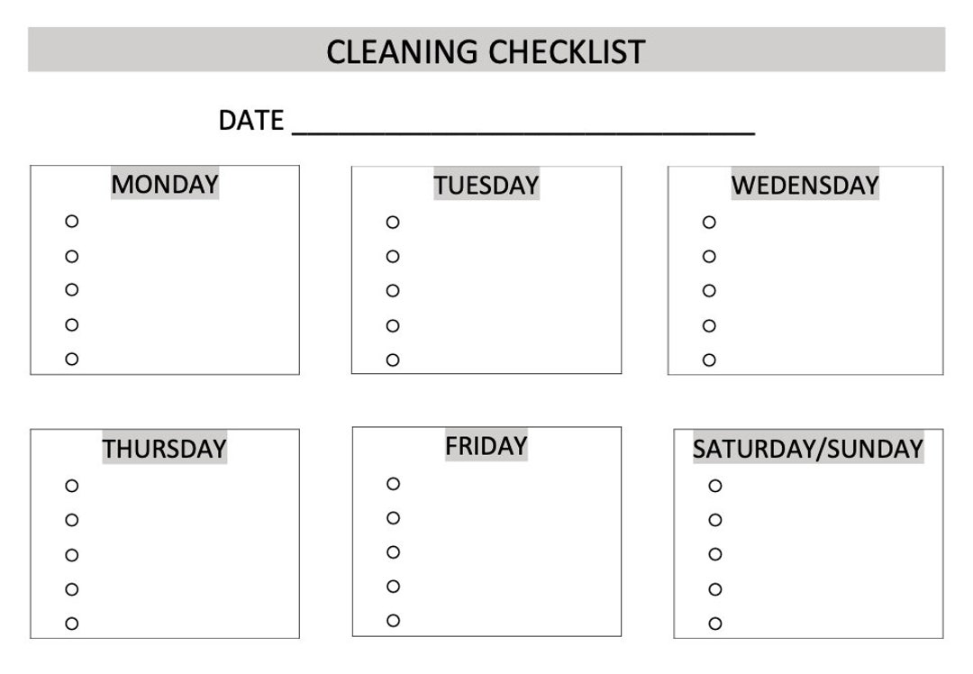 Cleaning Checklist Etsy