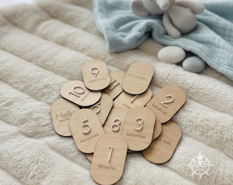 Wooden Baby Milestone Cards | Modern Minimalist Photo Props