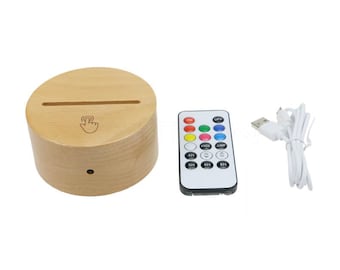 Wood LED Light base with remote