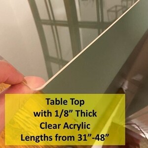 Clear Acrylic TableTop Protector, Desk Blotter, Clear Lucite at .118&quot; thick-31&quot; thru 48&quot; maximum length.