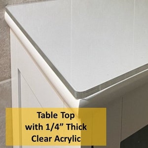 Clear Acrylic TableTop Protector, Desk Blotter, Clear Lucite Top at .220&quot; thick-31&quot; thru 48&quot; max length.