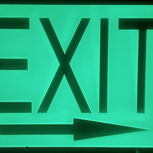 Exit Signs-Glow In The Dark, 11-1/2&quot; x 7-1/2&quot;