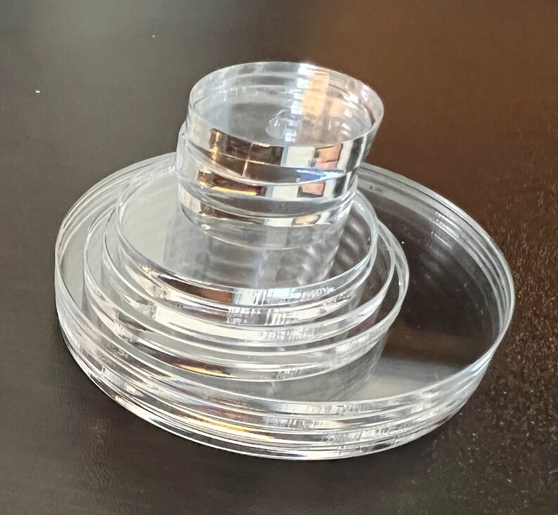 5 Pack Of 4" Diameter Clear Cast Acrylic Disks - 1/16" Thick For Crafts & DIY By Chemcast