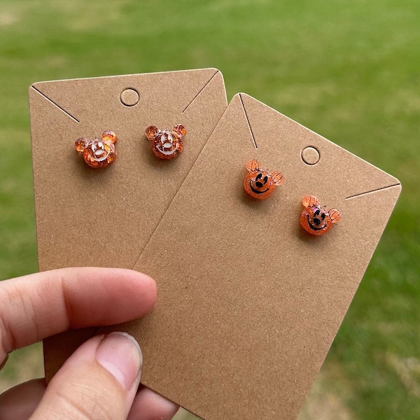 Pumpkin Mickey stud earrings