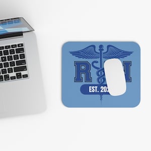 Nursing Mouse Pad, RN Established 2025, Graduation Gift Medical Desk Accessories, Gifts for Nurses, Office Decor, Nurse Appreciation