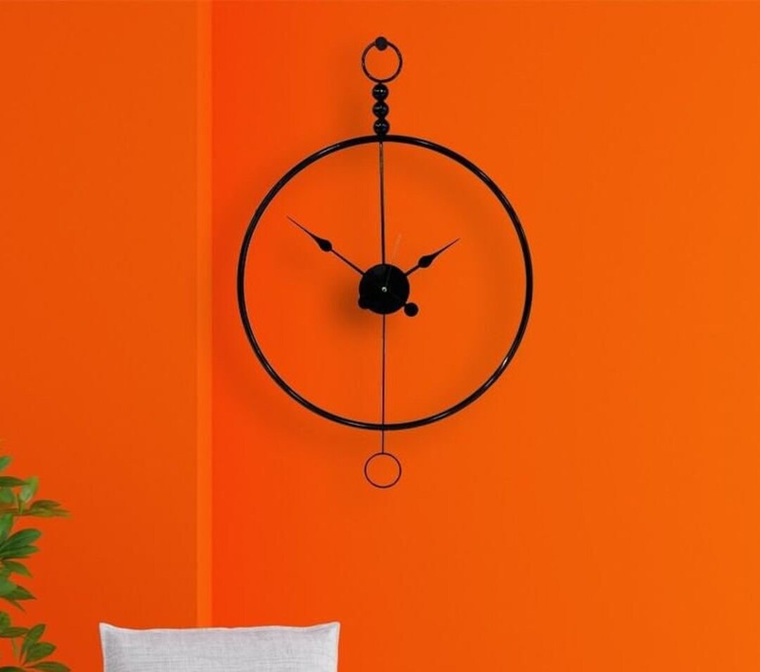 Large Modern Wall Clock Minimalist Wall Clock Metal Wall Etsy