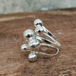 Modernist Ball Ring-925 Silver Ball Ring-Bubbles 6 Ball Ring-Round Ball Ring-Statement Ring-Geometric Silver Ring-Charm Ring-Gift For Her