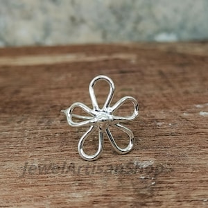 Minimalist Ring | Dainty Ring-925 Sterling Silver Rings For Women-Promise Ring-Stacking Flower Ring-Single Flower Silver Ring-Gift For Mom