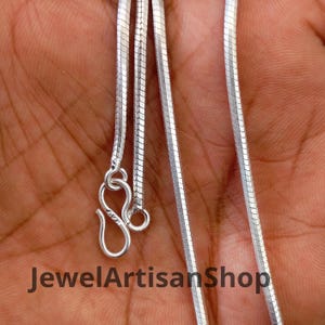 Handmade 925 Sterling Silver Necklace Chain-2mm Thick-Braided Chain-Minimalist Unisex Chain-Flat Herringbone Style Chain-Gift for Him Her