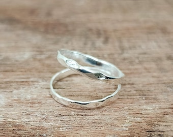 Gehamerde 925 sterling zilveren brede zwanenhalsspalk - spalk voor artritis - hypermobiliteitsspalk - spalk voor distale gewrichten - zwanenhalsspalk voor V-gewrichten