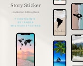 Story Sticker Landkarten- Reise Sticker für Instagram, Facebook und co.