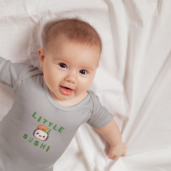 LITTLE SUSHI Japanese Infant Jersey Bodysuit, Japanese Baby Gift, Baby Shower Gift, Japanese Design, Japanese Food, Cute Baby Clothes