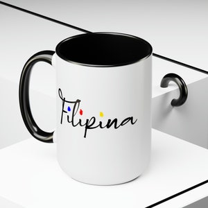 FIlipina Two-Tone Coffee Mugs 15oz, Filipino Mugs, Gifts for Her, Filipina Gift Ideas, Filipina Mug, Filipino Language Mug, Pinay Gift