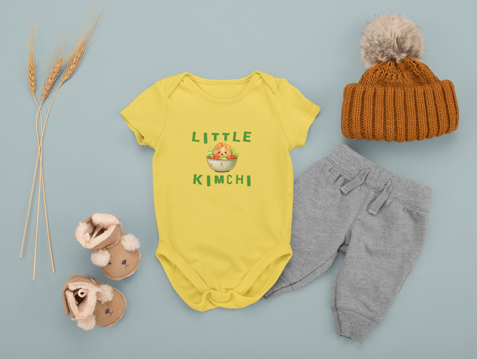 Littlekumchie LITTLE KIMCHI Korean Infant Jersey Bodysuit, Cute Onesie, Korean Baby ...