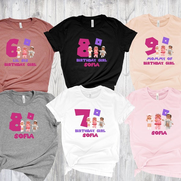 Custom Birthday Girl Shirt, Family Birthday Shirts, Birthday Tshirt, Bday Family Tee, Video Game Matching Birthday, Birthday Robots Shirt