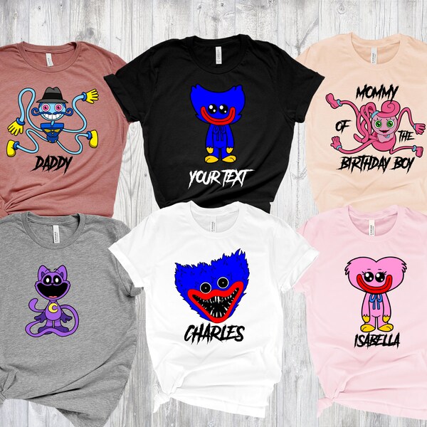 Poppy Playtime 3 Shirt, Huggy Wuggy Shirt, Kissy Missy Shirt, Mommy Long Legs Tee, catnap Shirt, Birthday Kids Shirts, Birthday Group Crew