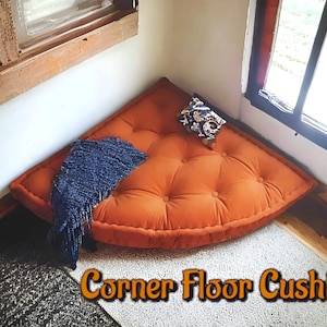 Corner Tufted Corner Floor Pillow || Corner Floor Cushion Seat || Large Corner Nook Cushions || Custom Reading Nook Pillow || Corner Pillow