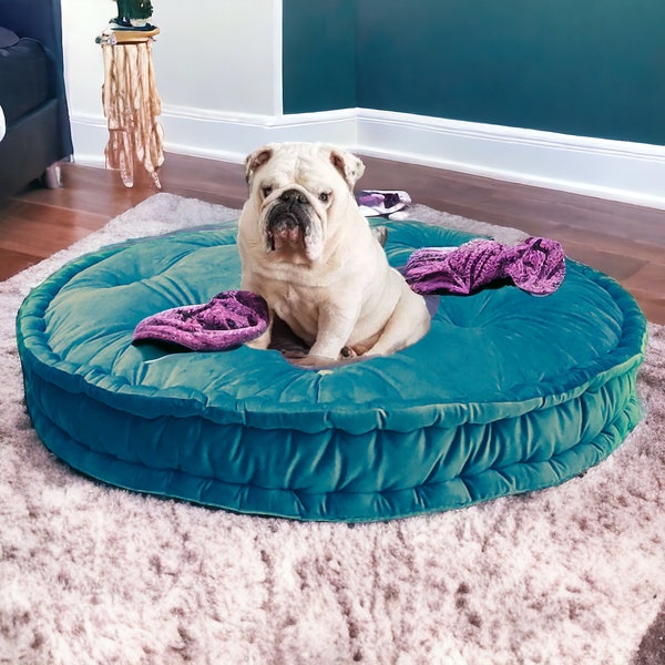 Round Tufted Dog Bed Large Dogs | Large Round Floor Cushion For Dog | Big Round Dog Cushion | Cushion Extra Large Dog Bed | Dog Bed on Sale