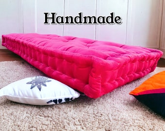 Custom Shape Button Tufted Cushions | Velvet Tufted Floor Cushion | Tufted Bench Cushion | Handmade Tufted Cushion | Tufted Floor Mattress