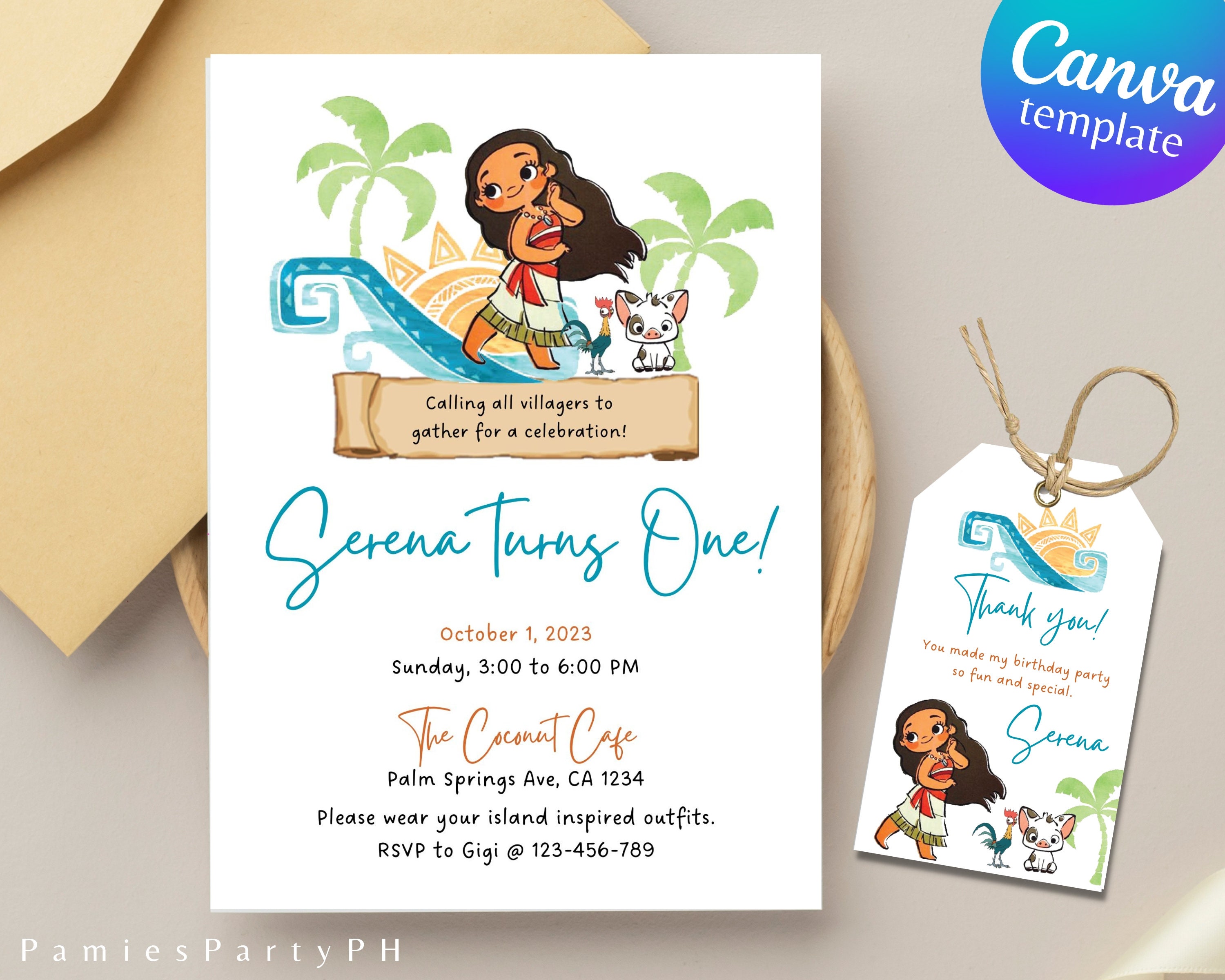 Moana Editable Birthday Bundle ESSENTIALS BUNDLE Printable - Etsy