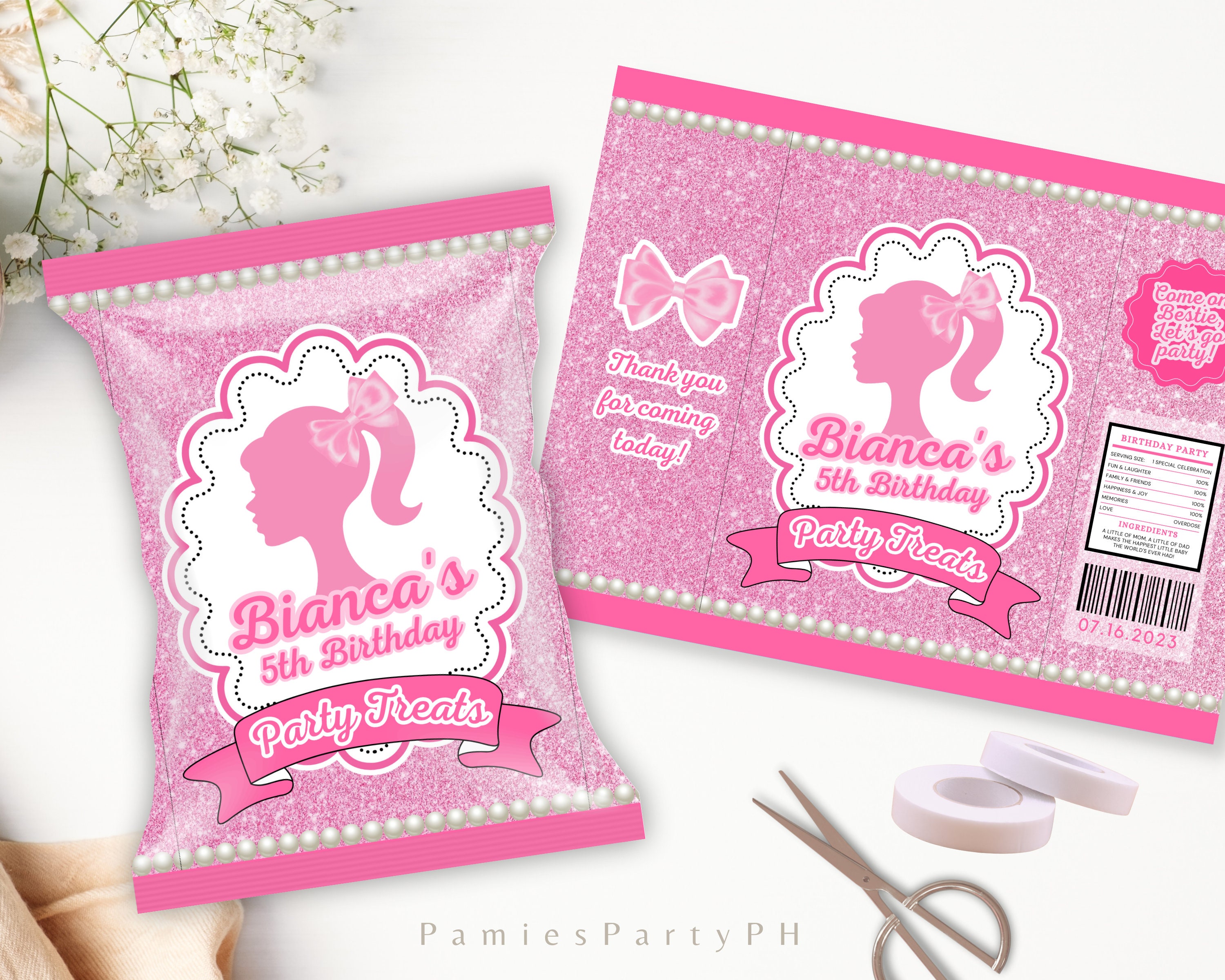 Barbie Inspired Candy Kraft Bags White or Natural Kraft for all occasions  Birthday Parties
