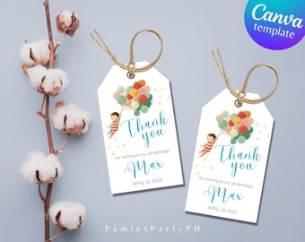 ONEderful Birthday Favor Tags, Balloon Design (Digital Download)