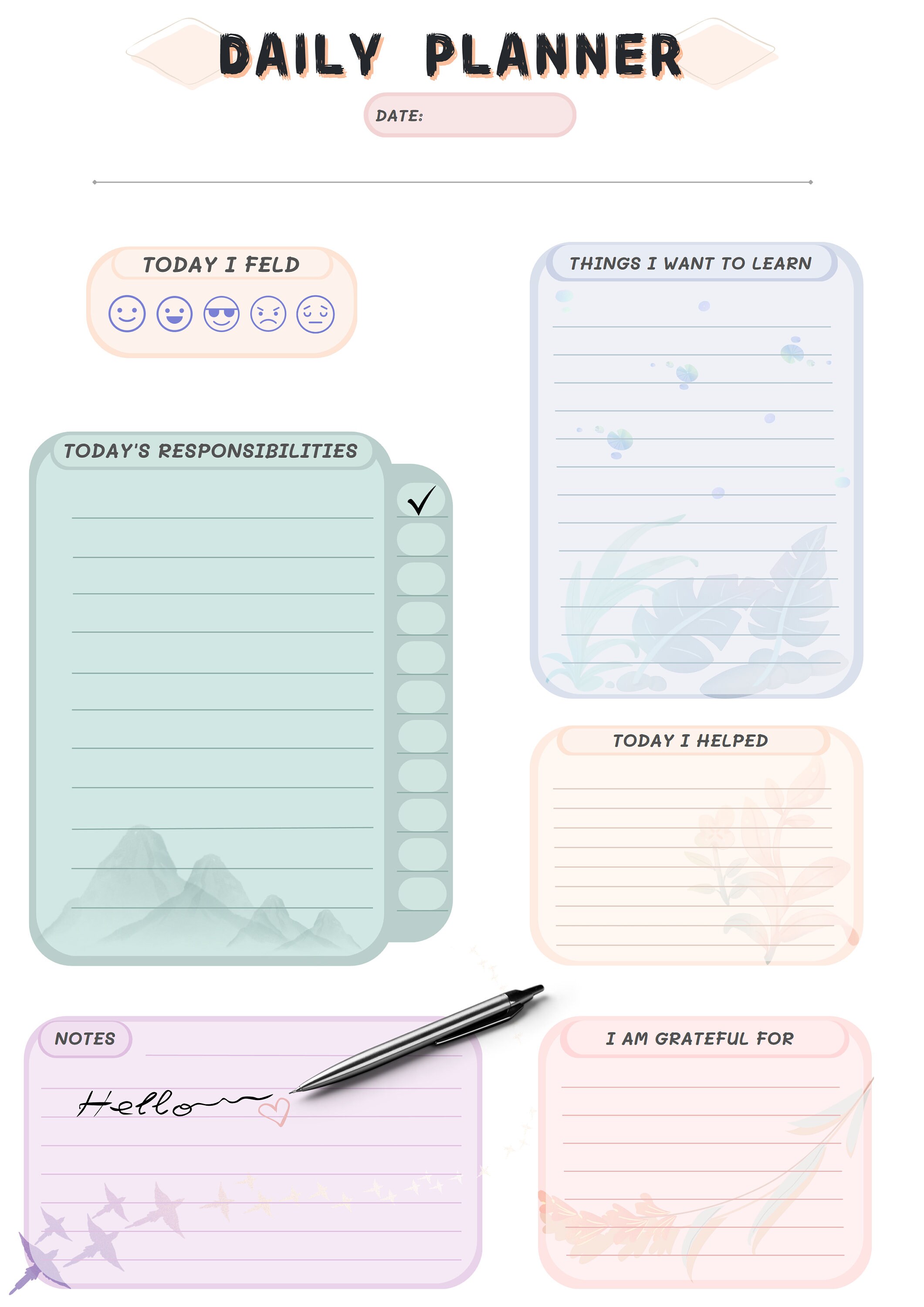 Kids Planner Printable Planner Printable Planner for Kids - Etsy