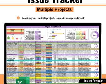 Issue tracker spreadsheet, Issue tracker excel, Issue tracker, Issue project management, issue and concern, Issue log, Issue log tracker
