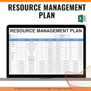 Resource Planning Spreadsheet, Resource Management Plan, Resource Planning, Project Management, Project Manager, Resource Capacity