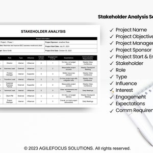 Stakeholder Analysis Template Stakeholder Plan Stakeholder Management