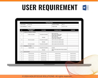 User Requirement, UR, Business Requirements Template, BRD, Requirements Template, Requirements Gathering, Project Scope, Project Management