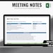 Meeting Notes, Meeting Minutes, Agenda, Editable Meeting Notes, Meeting ...