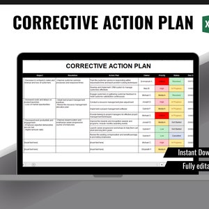 Corrective Action Plan, Action Plan, Action Tracker, Task Tracker, To Do List, Issue Log, Project Management, Project Task Tracker