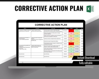 Corrective Action Plan, Action Plan, Action Tracker, Task Tracker, To Do List, Issue Log, Project Management, Project Task Tracker