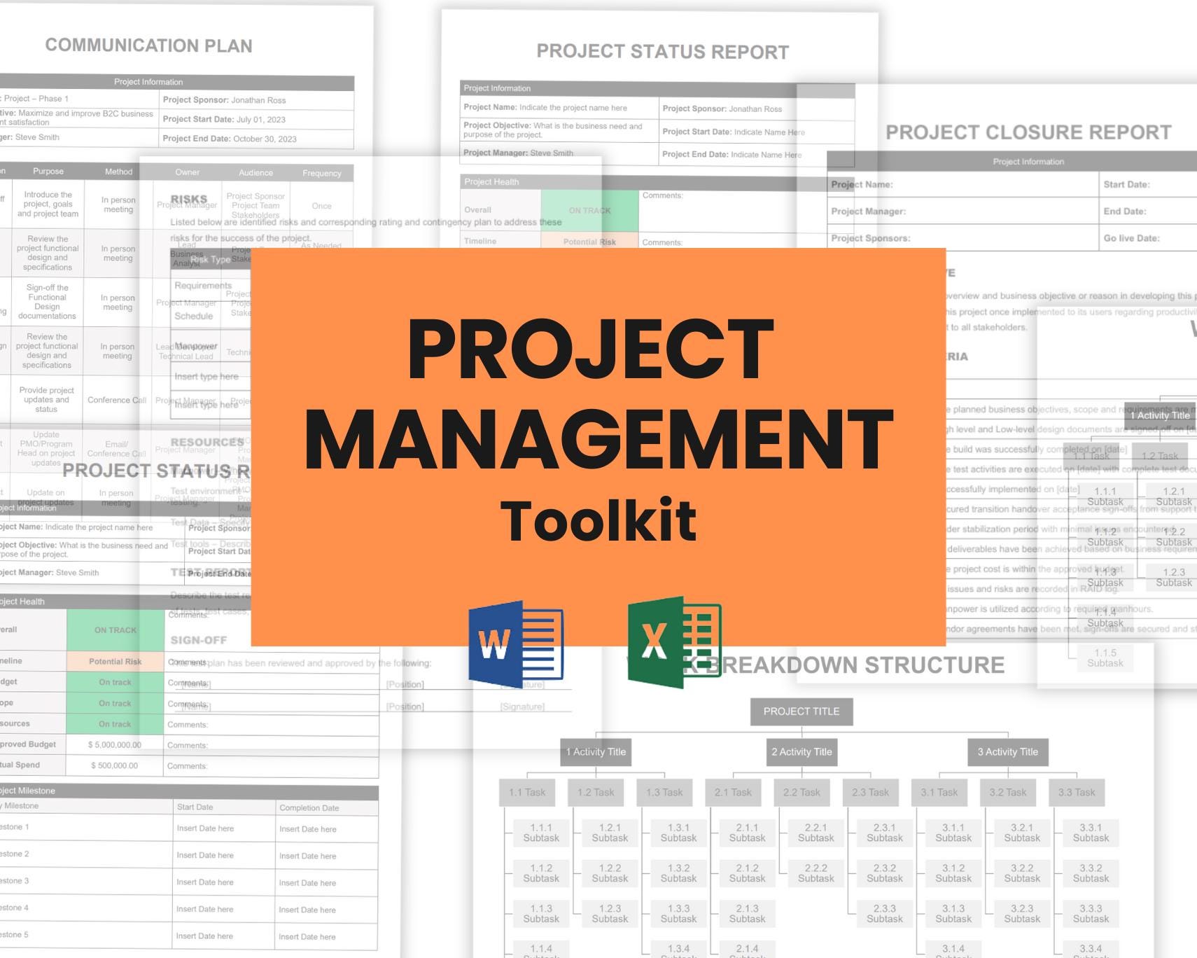 Project Management Bundle, Project Templates, Project Plan, Project ...