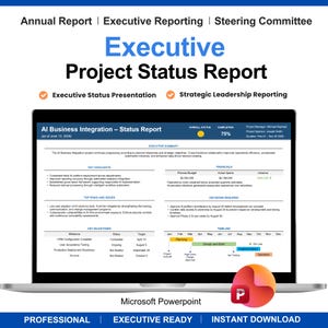 Executive Status Report Template, Project Status Report, Executive Summary, Steering Committee, Weekly Report, Program Status, Powerpoint