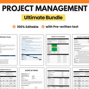 Project Management Bundle, Project Templates, Project Plan, Project Status, PM Tools, Business Analysis, Project Management